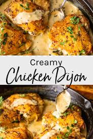 Dip one piece of chicken at a time into butter mixture, coating all sides. Dieses Einfache Cremige Huhnchen Dijon Rezept Verwendet Drei Senfsorten In New Ideas Mustard Chicken Recipes Dijon Chicken Recipes Chicken Dinner Recipes