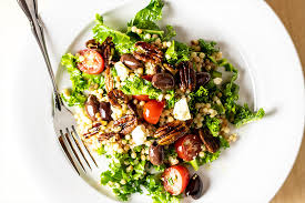 And not a single table will be complete without a big beautiful roasted vegetable harvest grain salad centerpiece. Couscous Salad With Kale Pecans Feta Cheese Recipe
