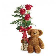 Flowers and teddy bear delivery london. London Teddy With Love Flower Delivery 3 Red Roses And Teddy Flower Delivery London Online Florist London