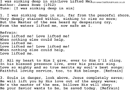sin(love lifted me) lyrics
