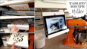Diy Tablet And Recipe Book Holder For Under Cabinets Reality Daydream Recipe Book Holders Cookbook Holder Diy Kitchen Projects