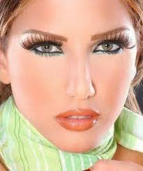 colorful arabic wearied in heavy makeup