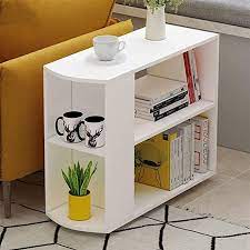 Amazon Com Rolling Side Table And End Table With Wheels And Storage Space Unine 3 Tier Bedside Wooden Mobile Sofa Living Table End Tables Desk In Living Room