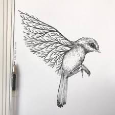 Bird On Tree Drawing Mutation Look Deep Into Nature And Then You Will Understand Everything Better Bird Tree Drawing Ink Illustrati Alfred Basha Drawings Ink Illustrations