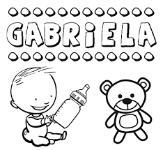 Juegos cristianos para toda la familia. Dibujo Con El Nombre Gabriela Para Colorear Pintar E Imprimir