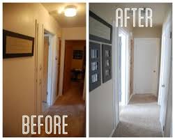 Dark trim gives a room more depth than white or light trim does, and very effectively frames views when used on window casings. Hallway Transformation With Painted Trim And Doors
