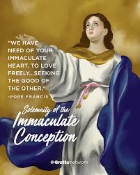 It is held on december 8. Feast Day Solemnity Of The Immaculate Conception Grotto Network