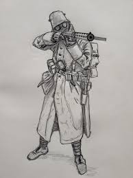 Artstation German Stormtrooper Tim Catherall Soldier Drawing Military Drawings Ww1 Art