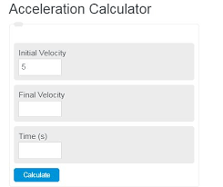 Acceleration Calculator Calculator Academy