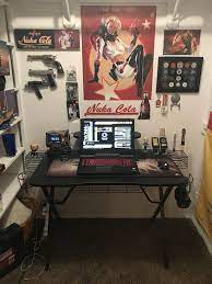 My Closet Battlestation I Put One Up A While Ago But Ive Added More Things Since Then Gaming Room Setup Small Room Design Game Room Design
