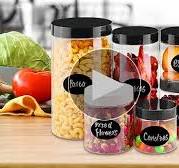 SLifeJars 8oz Plastic Jars with Lids 24 Pack Clear Plastic Slime Containers  Stackable Round Empty Clear Jars with Black Lids Pen Labels Refillable ...