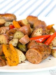 I recommend cooking sausages for 30 minutes in the oven. Sheet Pan Sausage Peppers Butter With A Side Of Bread