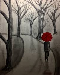 Drawing Karakalem Agac Semsiye Yol Resim Resim Peyzaj Duzenlemesi Fikirleri Cizimler