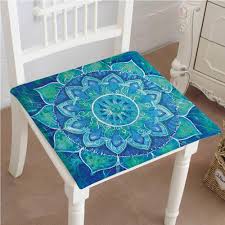 Amazon Com Mikihome Dining Chair Pad Cushion Painting Effect Theme Blue Teal Fashions Indoor Outdoor Bistro C Bistro Chairs Outdoor Dining Chair Pads Cushions