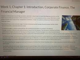 A financial manager is responsible for providing financial guidance and support to clients and the roles of financial managers can vary enormously. Paragraph Through This Discussion We Will Discuss Chegg Com