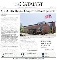 Musc urology medical specialty associates, east cooper medical arts center 3rd floor. Musc Catalyst By Cindy Abole Issuu