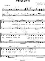 Download Sara Bareilles Winter Song Sheet Music Easy Piano In A Minor Download Print Sku Mn0097761