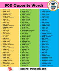 Find more opposite words at wordhippo.com! 900 Opposite Words In English Lessons For English