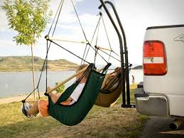 Hammaka Trailer Hitch Stand And Cradle Chairs Combo Getdatgadget Camping Hacks Car Camping Camping Chairs