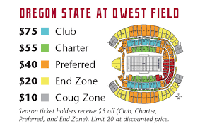 Wsu Oregon State At Qwest Field Ticket Links Seating Chart