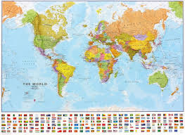 Mappa politica dei singoli stati del mondo illustrazione. 012 Planisfero Politico 100x70 Cm Carta Murale Planisfero Il Giramondo