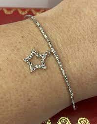 Vintage 14k White Gold Diamond Pave Tennis Link Wedding Star 585 Bracelet  7.5” | eBay
