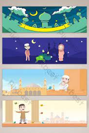 Vector Islam Night Prayer Banner Illustration Banner Background Images Night Prayer Night Scene