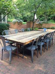 Outdoor Patio Rustic Farm Tables We Ll Make You One I Think This Is What We Are Going To Have To Do Rustic Patio Furniture Rustic Patio Outdoor Patio Table