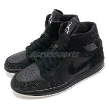 Nike Wmns Air Jordan 1 Mid I Aj1 Black Glitter White White Shoes Women Women Shoes All Black Sneakers