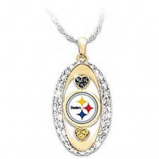 pittsburgh steelers pride oval pendant necklace drop