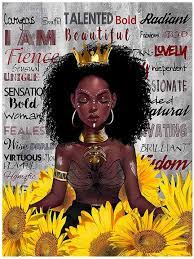 Black Girl Magic Wall Decor Inspirational Black Queen Sunflower Wall Art African  American Woman Painting for Home Living Room Bedroom Decoration Unframed  Black Girl Art Wall Decor : Amazon.in: Home & Kitchen