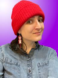 Red Kit-cat Clock Earrings: Lasercut Acrylic Kitsch Jewelry