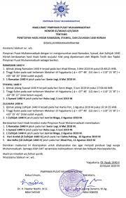 Penetapan 1 syawal 2019 muhammadiyah. Rumah Sakit Islam Jakarta Cempaka Putih Maklumat Pimpinan Pusat Muhammadiyah Tentang Penetapan Hasil Hisab Ramadhan Syawal Dan Zuhijah 1440 H