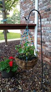replace chain on hanging basket with acrylic beaded wire hanger baskets garden arch hangers hessian liners