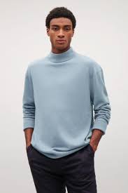 Explore men's designer jumpers at ted baker. Cos Wool Oversized High Neck Jumper In Powder Blue Blue For Men Lyst