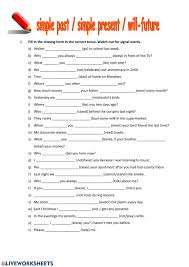 Verb Tense Revision Worksheet In 2020 Past Tense Worksheet Verb Tenses Tenses Exercises