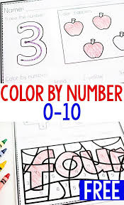 Color By Number Printable Set For 0 10 Number Recognition Worksheets Numbers Preschool Number Worksheets Kindergarten