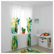 Djungelskog Curtains With Tie Backs 1 Pair Monkey Green 47x98 Ikea In 2021 Kids Room Curtains Kids Curtains Children Room Boy