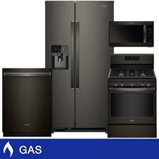 Whirlpool 4 Piece Gas 25cuft Side By Side Refrigerator Kitchen Suite In Fingerprint Res Locker Storage Side By Side Refrigerator Kitchen Refrigerator