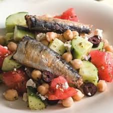 Greek Salad With Sardines Recipe Chickpea Recipes Easy Sardine Recipes Greek Recipes