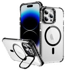 Ốp lưng điện thoại iPhone 14 Pro Max Rainbow Series trong suốt có giá đỡ ống