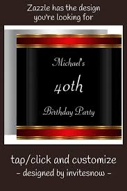 Happy 30th Birthday Images For Guys Men S 40th Birthday Party Black Red Art Deco Invitation Zazzle Com 40th Birthday Parties Husband 30th Birthday 30th Birthday Themes