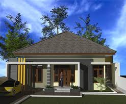 Gambar rumah minimalis ini memperlihat rumah dengan desain mewah, ada lampu dan juga dekorasi di depan rumah. Voxylab Rumah Minimalis Atap Limas