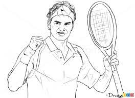 How To Draw Roger Federer Celebrities How To Draw Drawing Ideas Draw Something Drawing Tutorials Portal Roger Federer Drawings Draw