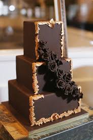 Square Chocolate Wedding Cake 20 Decadent And Delicious Chocolate Wedding Cakes Plus 10 Things You Never Knew A Chocolate Wedding Cake Cake Gold Wedding Cake