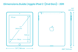 Apple Ipad 2 2nd Gen 2011 Dimensions Drawings Dimensions Com