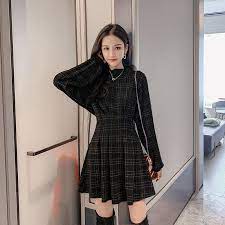 Korean Checkered Shirt Dress Korean Long Sleeve Dress Ulzzang Dress Womens Fashion Muslimah Fashion Dresses On Carousell