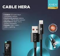 CABLE USB LIGHTNING MODX-102 - HERA - XAEA - NEGRO - Procel