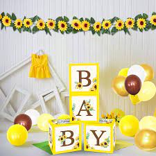 Buy Sunflower Balloon Baby Boxes Decor Diy Summer Fall Theme Baby Letter Blocks Balloons Artificial Sunflower Garland Set For Sunflower Baby Shower First Birthday Party Photography Background Online In Usa B08mvlvlgw
