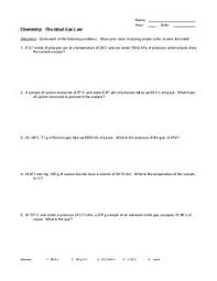 In this worksheet, students are getting some experience applying the concept of a partial derivative in a setting other than (x,y,z) space. Ideal Gas Law Lesson Plans Worksheets Lesson Planet